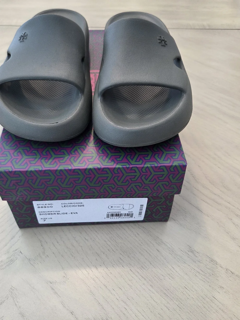 Tory Burch Military Gren/Grey Slide Sandals Size 7